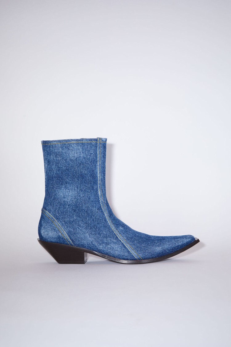 Blue Acne Studios Denim Women\'s Ankle Boots | MXNP-18976