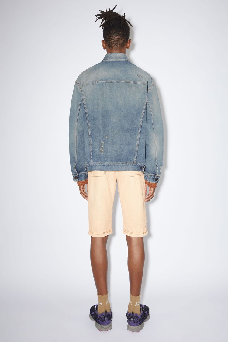 Blue Acne Studios Destroyed Relaxed Denim - Detroit Men's Jackets | JPKI-86129