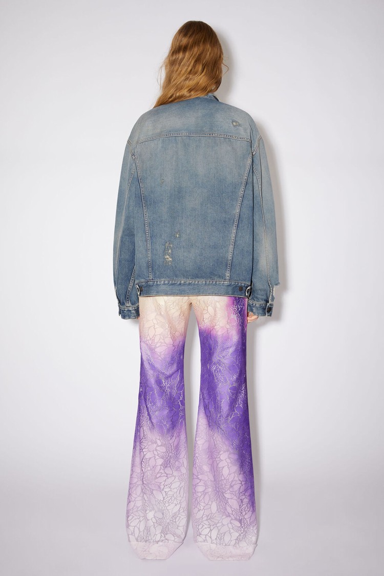 Blue Acne Studios Destroyed Relaxed Denim - Detroit Women's Jackets | LRNF-38519