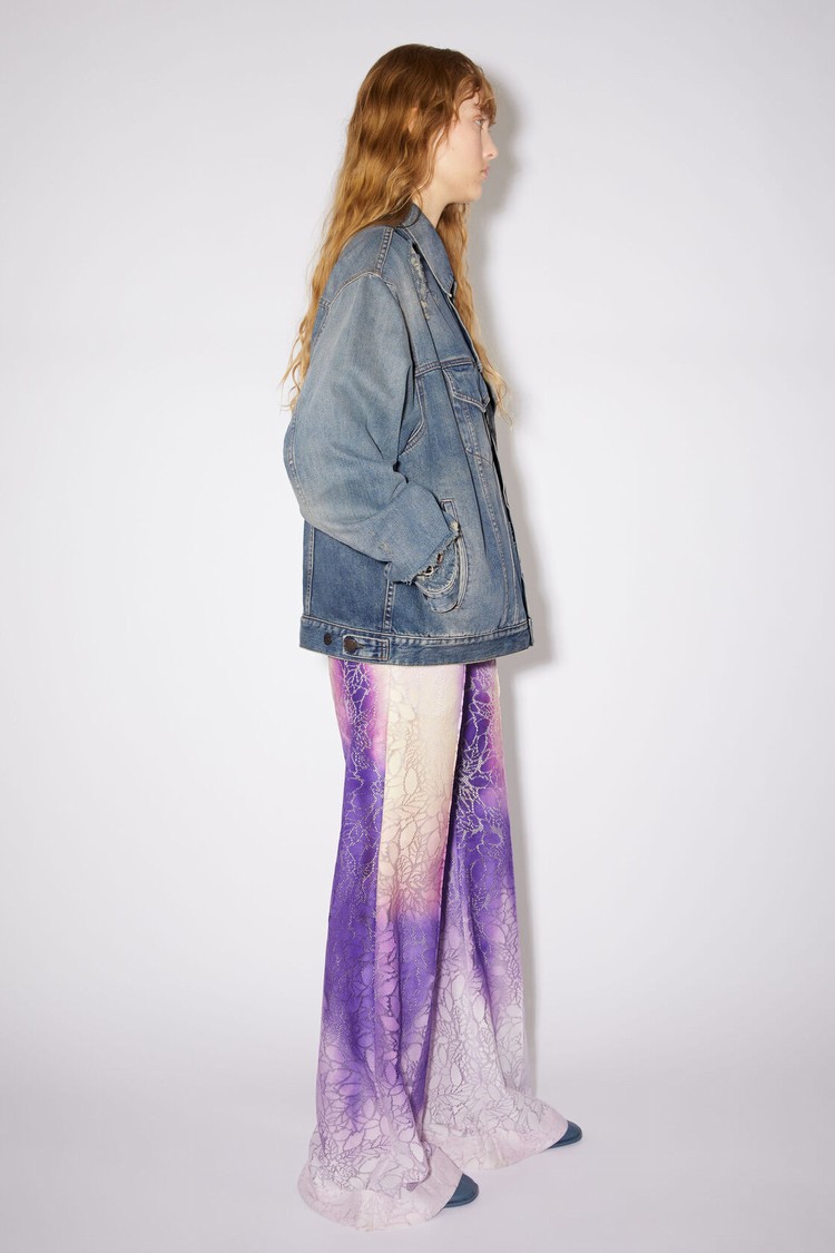 Blue Acne Studios Destroyed Relaxed Denim - Detroit Women's Jackets | LRNF-38519