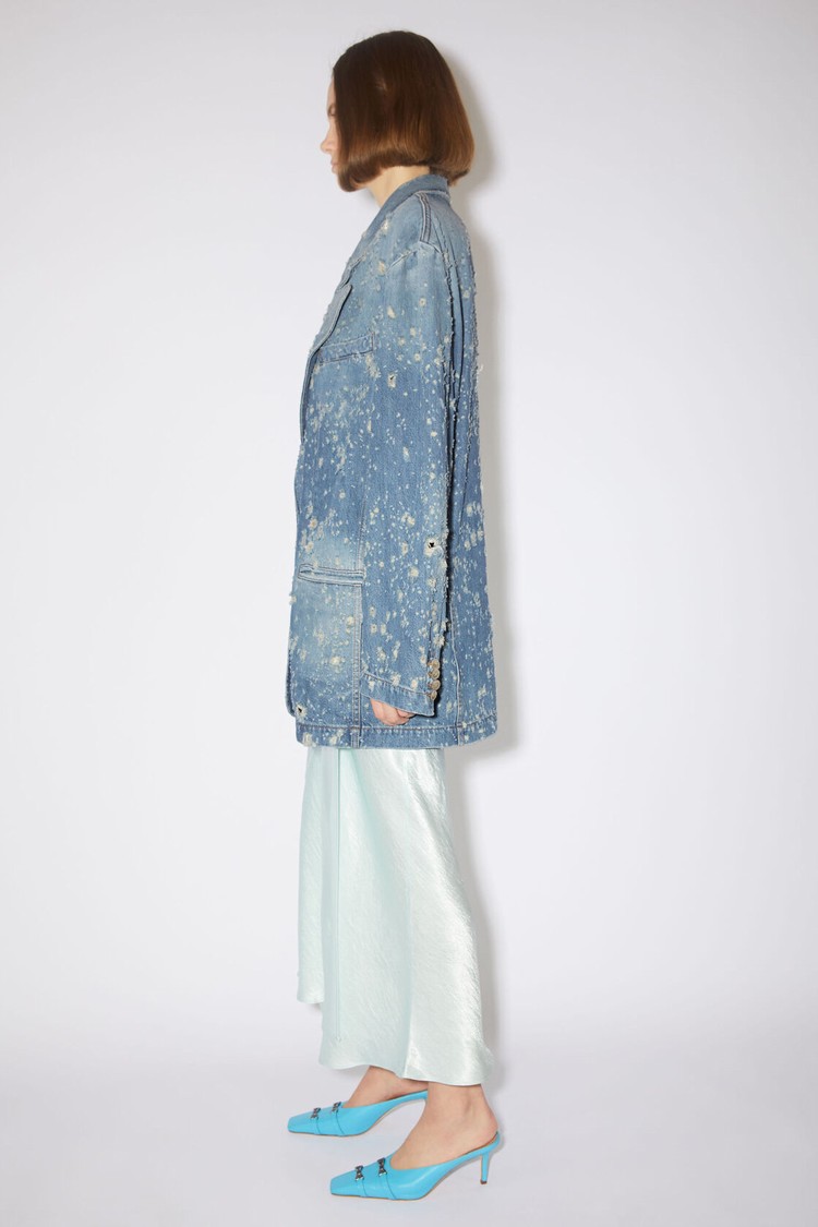 Blue Acne Studios Distressed Denim Women's Jackets | CBFI-15962