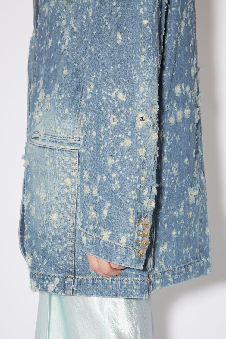 Blue Acne Studios Distressed Denim Women's Jackets | CBFI-15962