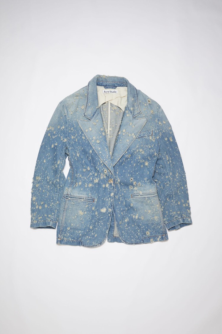 Blue Acne Studios Distressed Denim Women's Jackets | CBFI-15962