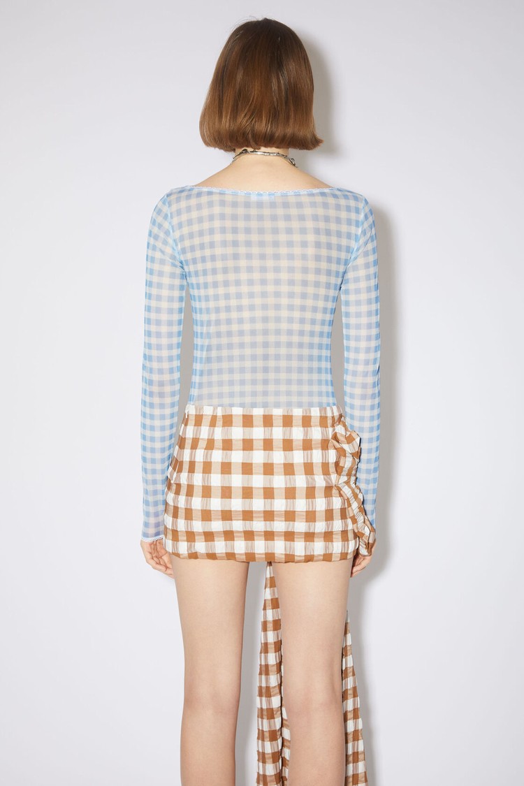 Blue Acne Studios Gingham Body Women's T Shirts | WCIN-14502