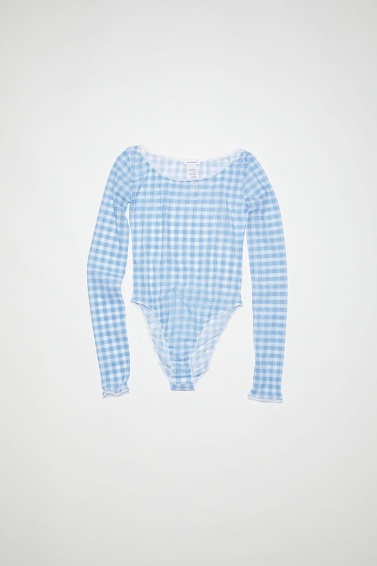 Blue Acne Studios Gingham Body Women's T Shirts | WCIN-14502