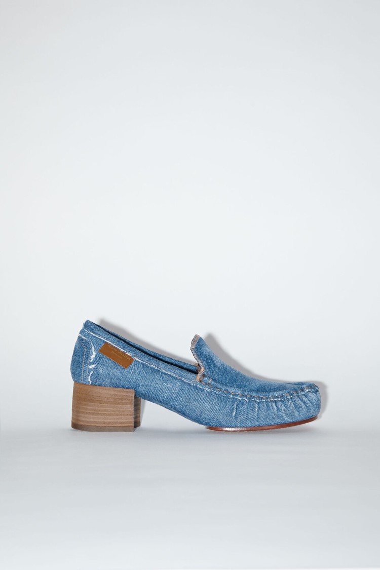 Blue Acne Studios Heeled Denims Women\'s Loafers | BURT-74610