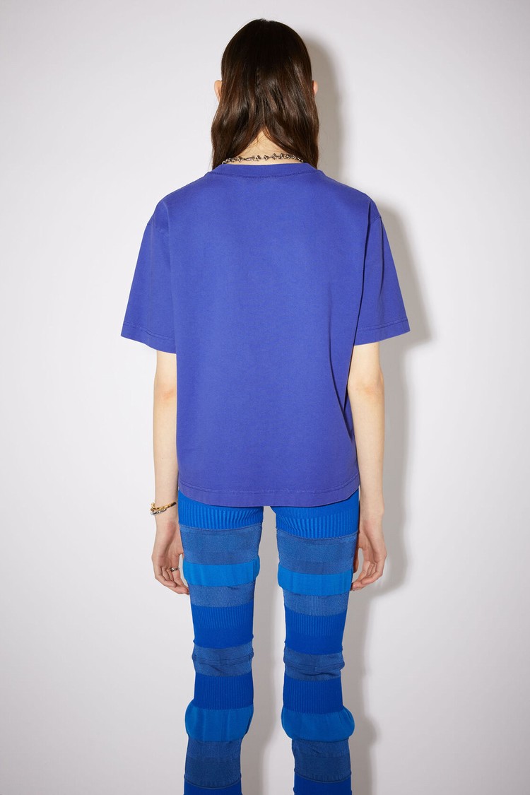 Blue Acne Studios Logo Women's T Shirts | PHWX-69820