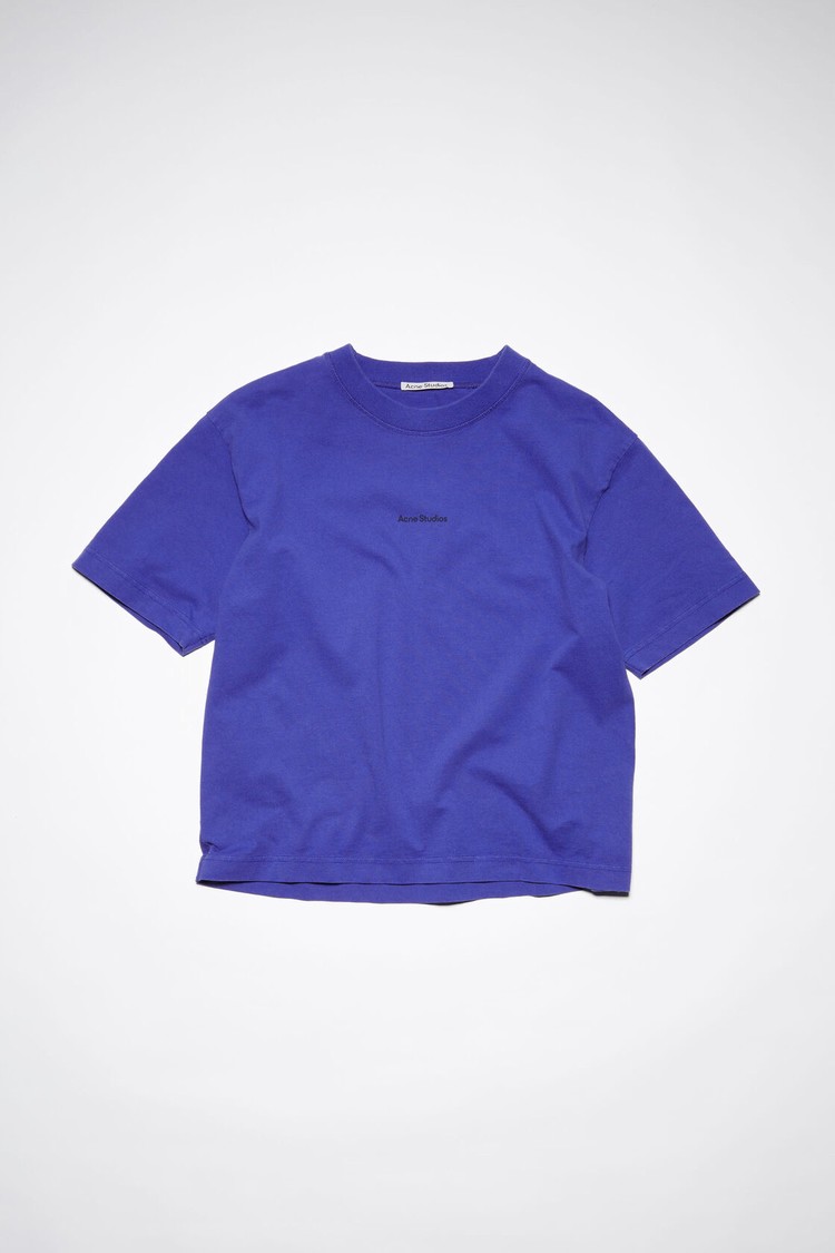 Blue Acne Studios Logo Women's T Shirts | PHWX-69820