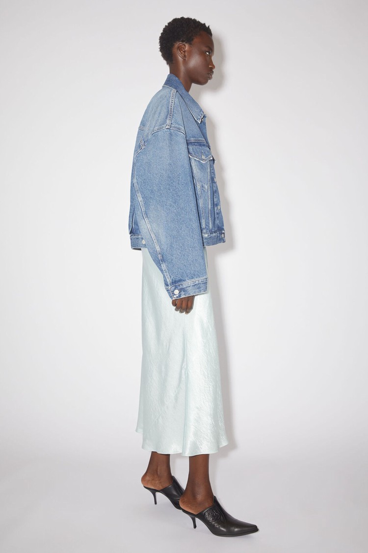 Blue Acne Studios Loose Fit Denim Women's Jackets | NJXY-60348