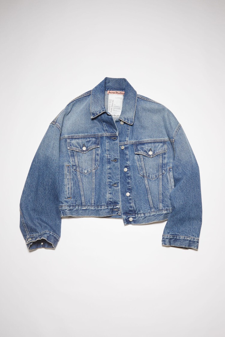 Blue Acne Studios Loose Fit Denim Women's Jackets | NJXY-60348