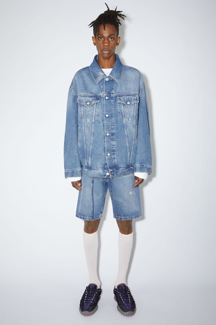 Blue Acne Studios Oversized Denim Men\'s Jackets | JZCY-46912