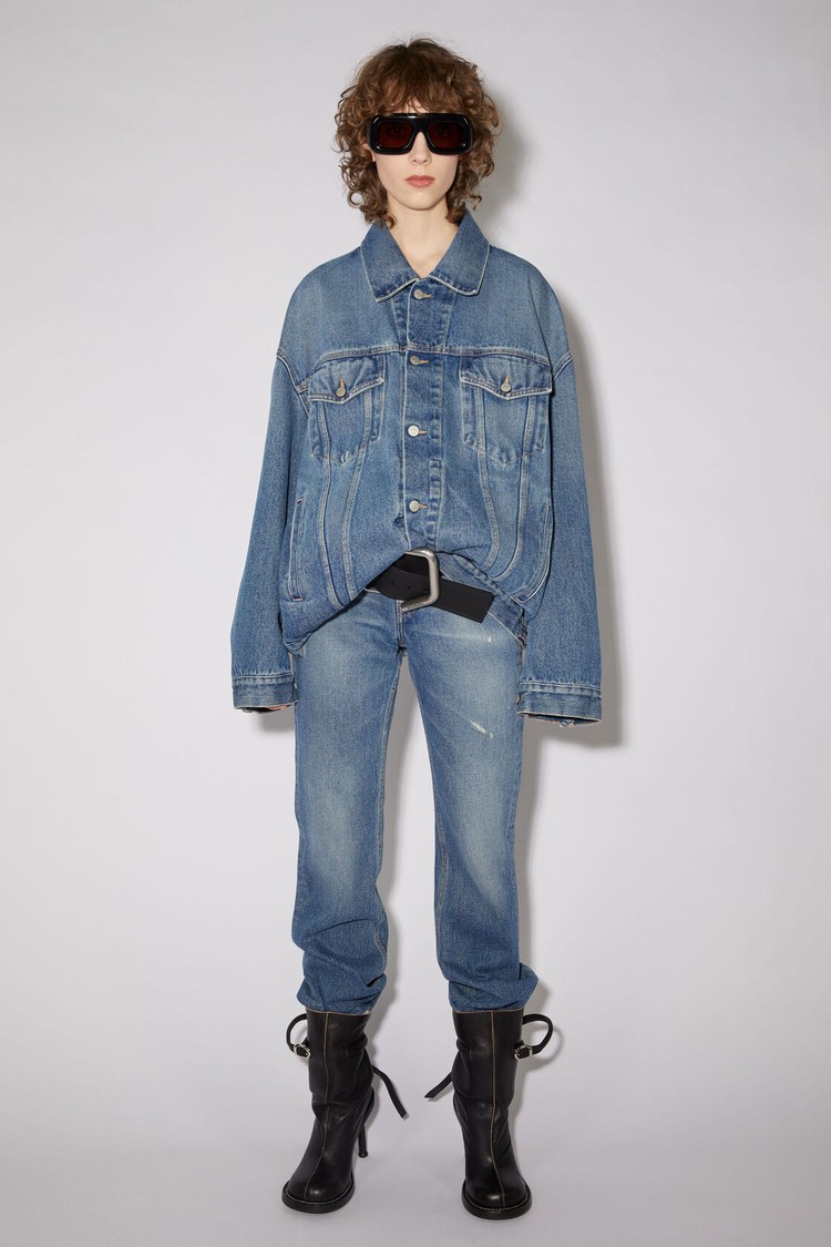 Blue Acne Studios Oversized Denim Women\'s Jackets | WACH-45938