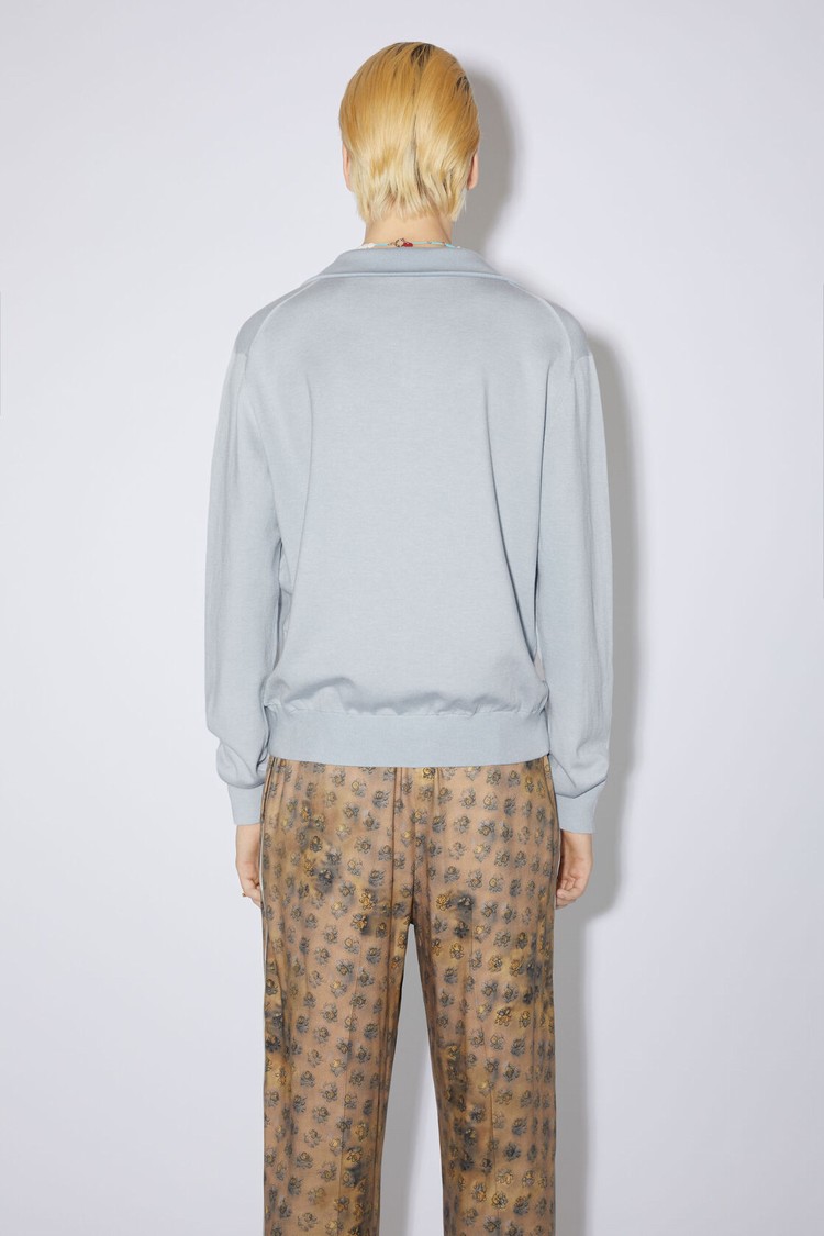 Blue Acne Studios Polo Jumper Men's Knitwear | RYQW-72895