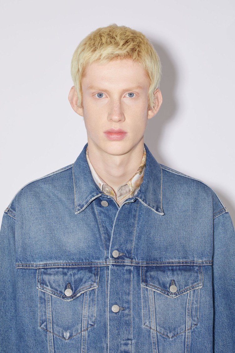 Blue Acne Studios Relaxed Denim Men's Jackets | ERCS-17836