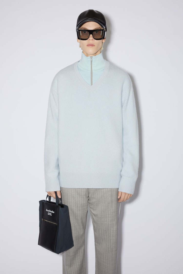 Blue Acne Studios Wool Cashmere Jumper Men\'s Knitwear | GPRK-93126