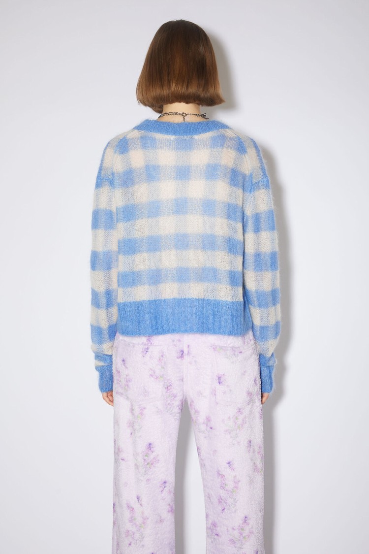 Blue / Light Beige Acne Studios Gingham Jumper Women's Knitwear | WIHL-29738