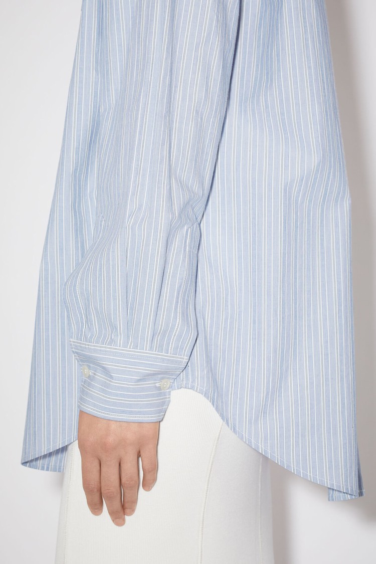 Blue / White Acne Studios Striped Cotton Women's Shirts | YKSZ-89054