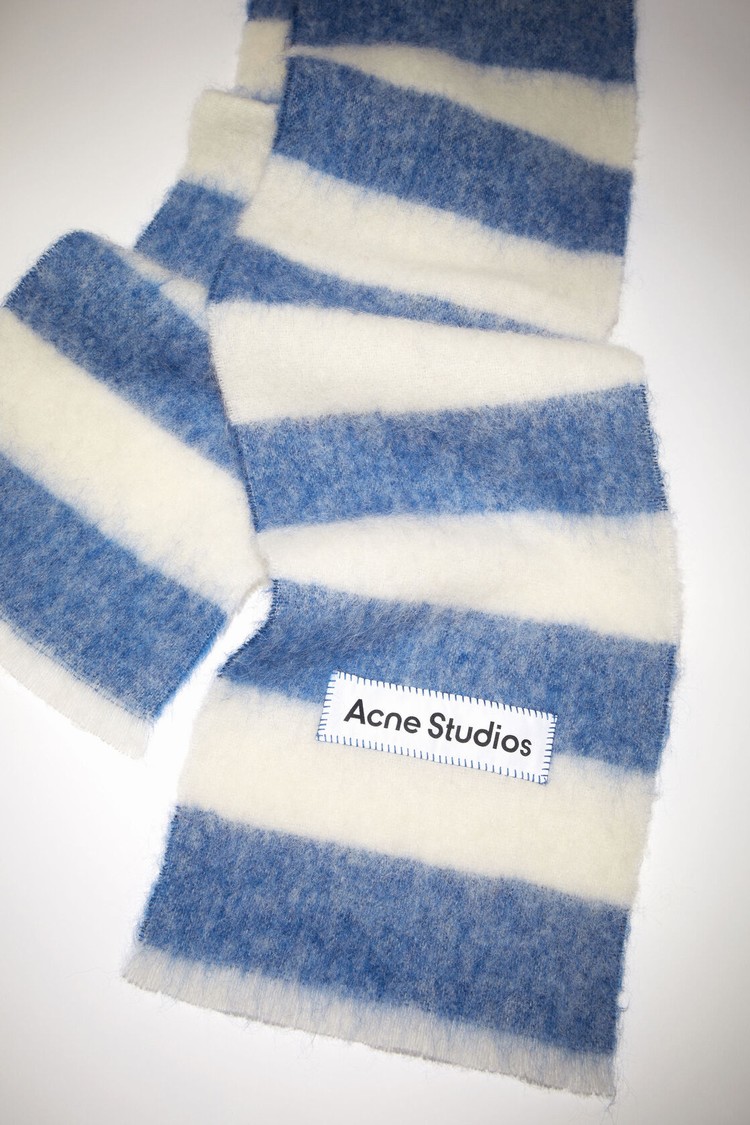 Blue / White Acne Studios Wool-blend Stripe Scarf | NPJT-08276