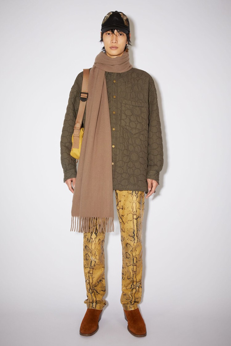 Brown Acne Studios Cashmere Fringe - Narrow Scarf | QNRC-78420