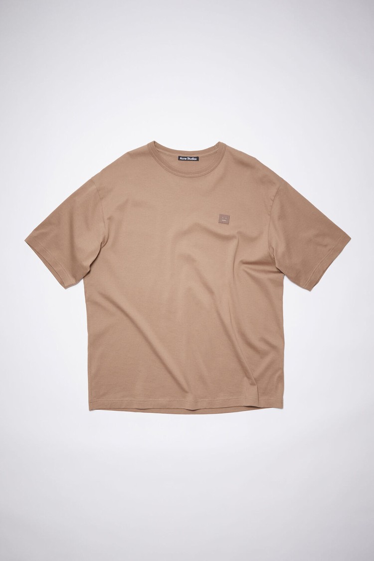 Brown Acne Studios Face Logo Patch Men's T Shirts | HALJ-41287