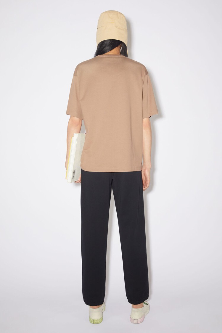 Brown Acne Studios Face Logo Patch Women's T Shirts | XDGO-62589