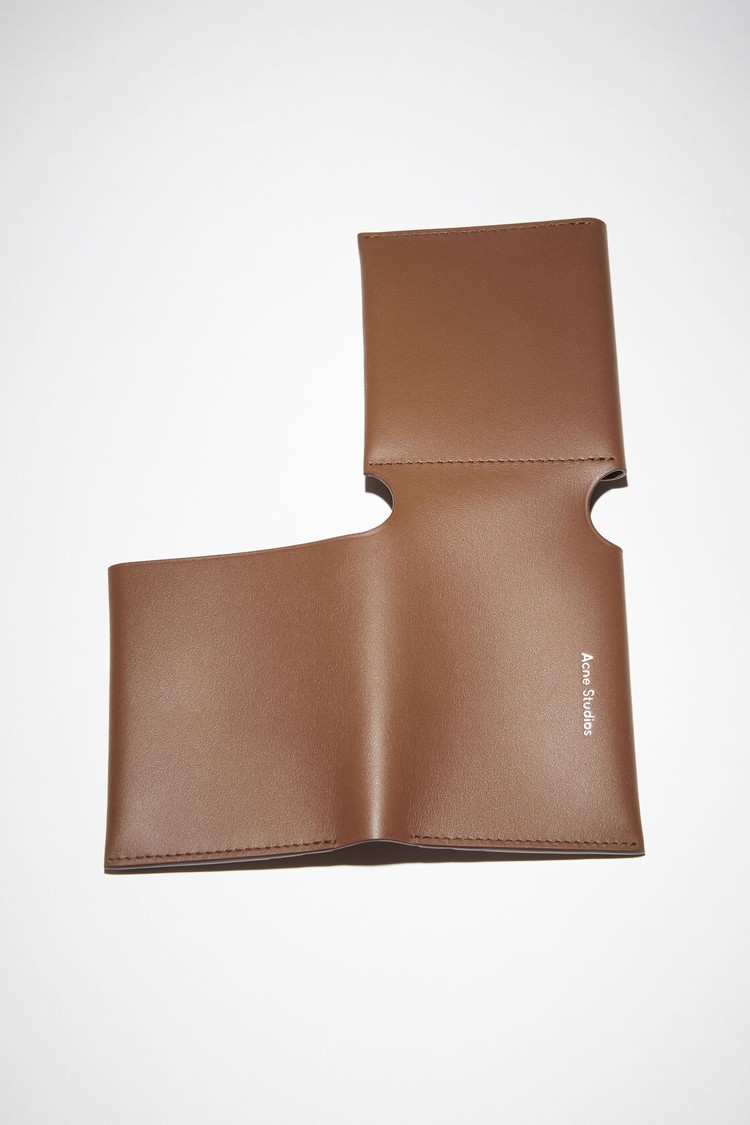 Brown Acne Studios Folded Card Wallet | TDBC-72369