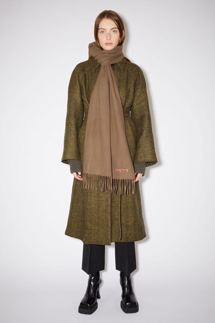 Brown Acne Studios Fringe Wool - Narrow Scarf | NYZA-31249