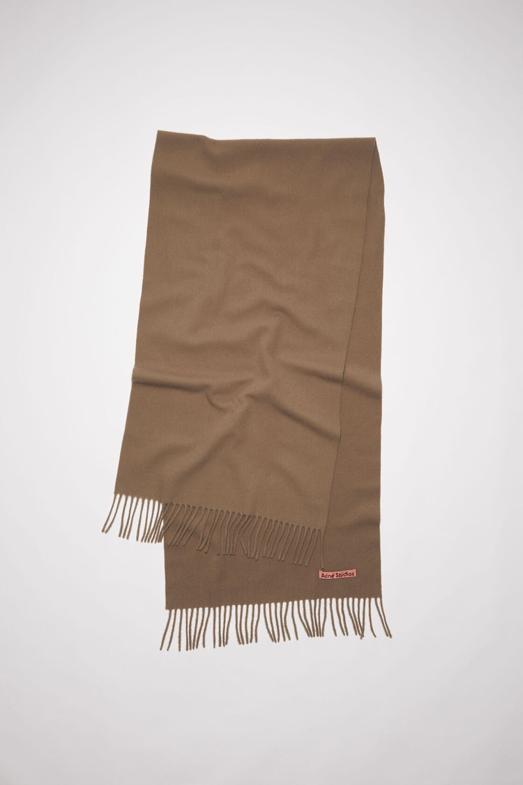 Brown Acne Studios Fringe Wool - Narrow Scarf | NYZA-31249