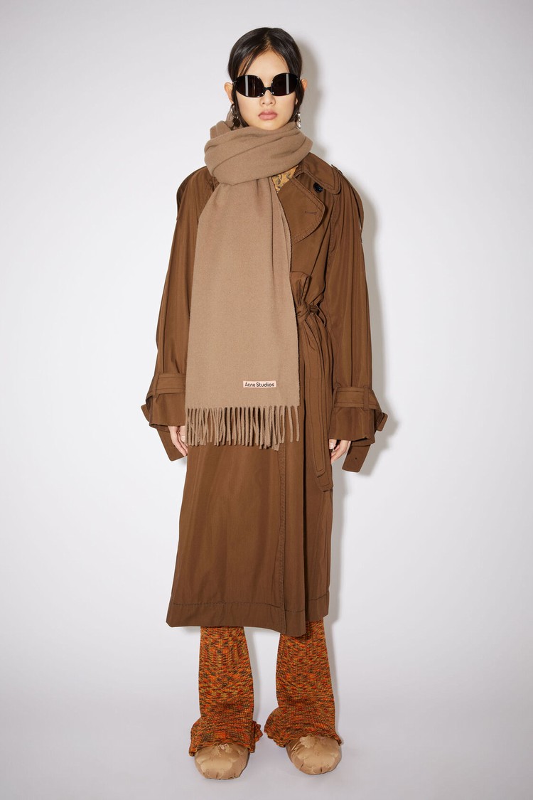 Brown Acne Studios Fringe Wool - Oversized Scarf | VSON-34529