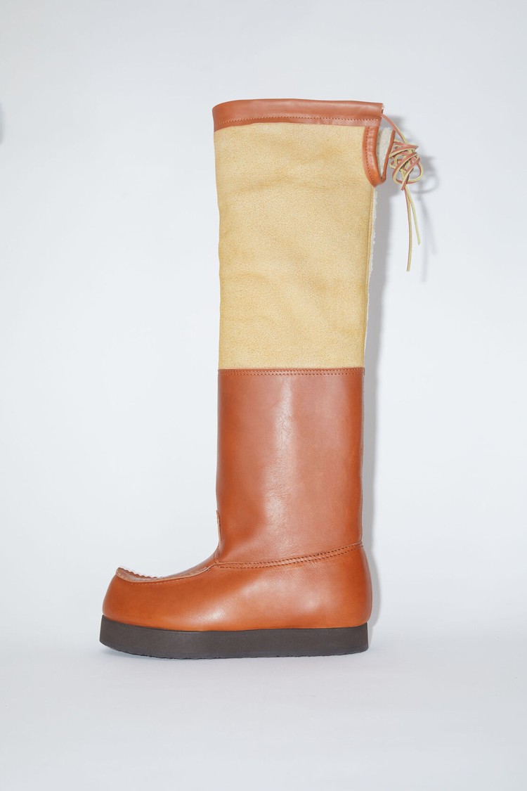 Brown Acne Studios Leather Reversible Shearling Women's Boots | JXHD-17952