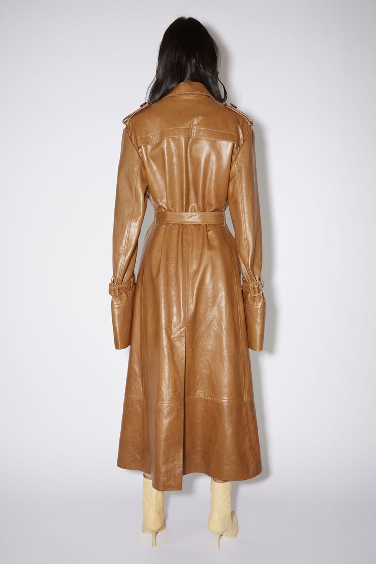 Brown Acne Studios Leather Trench Women's Coats | GBTJ-94627