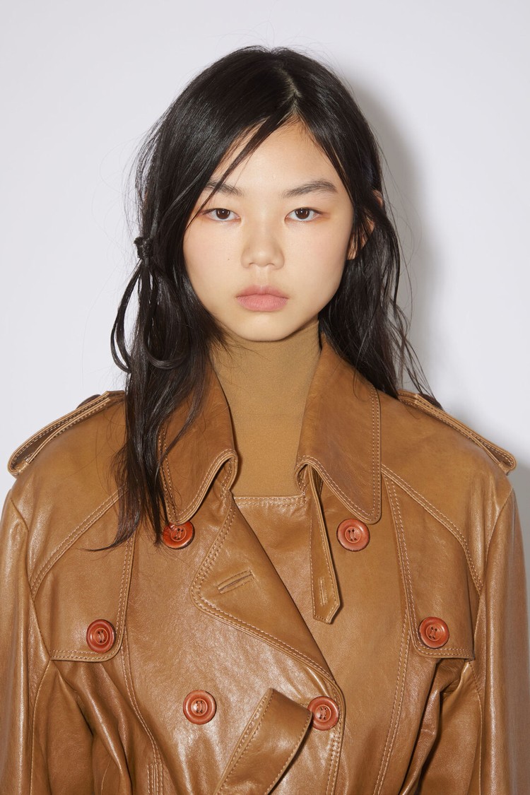 Brown Acne Studios Leather Trench Women's Coats | GBTJ-94627