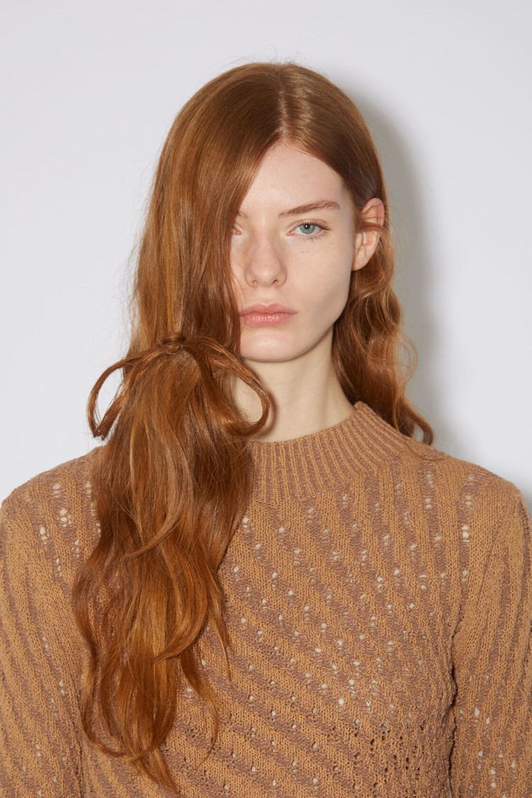 Brown Acne Studios Rib Jacquard Jumper Women's Knitwear | RVDG-68345