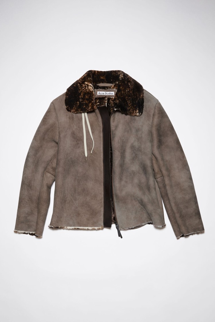 Brown Acne Studios Shearling Suede Fur Men's Jackets | IHWA-64520