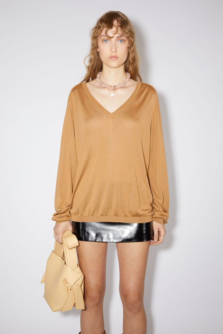 Brown Acne Studios Silk Jumper Women\'s Knitwear | IEGK-62953