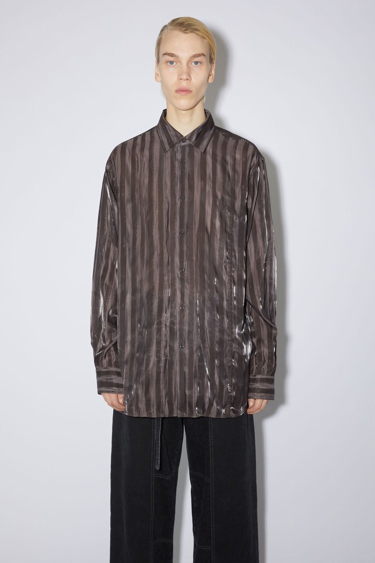 Brown Acne Studios Stripe Button-up Men's Shirts | GBQS-19047