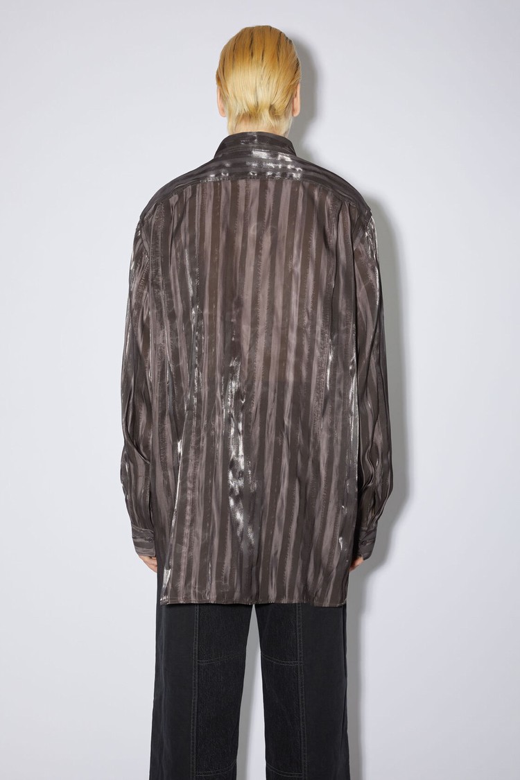 Brown Acne Studios Stripe Button-up Men's Shirts | GBQS-19047