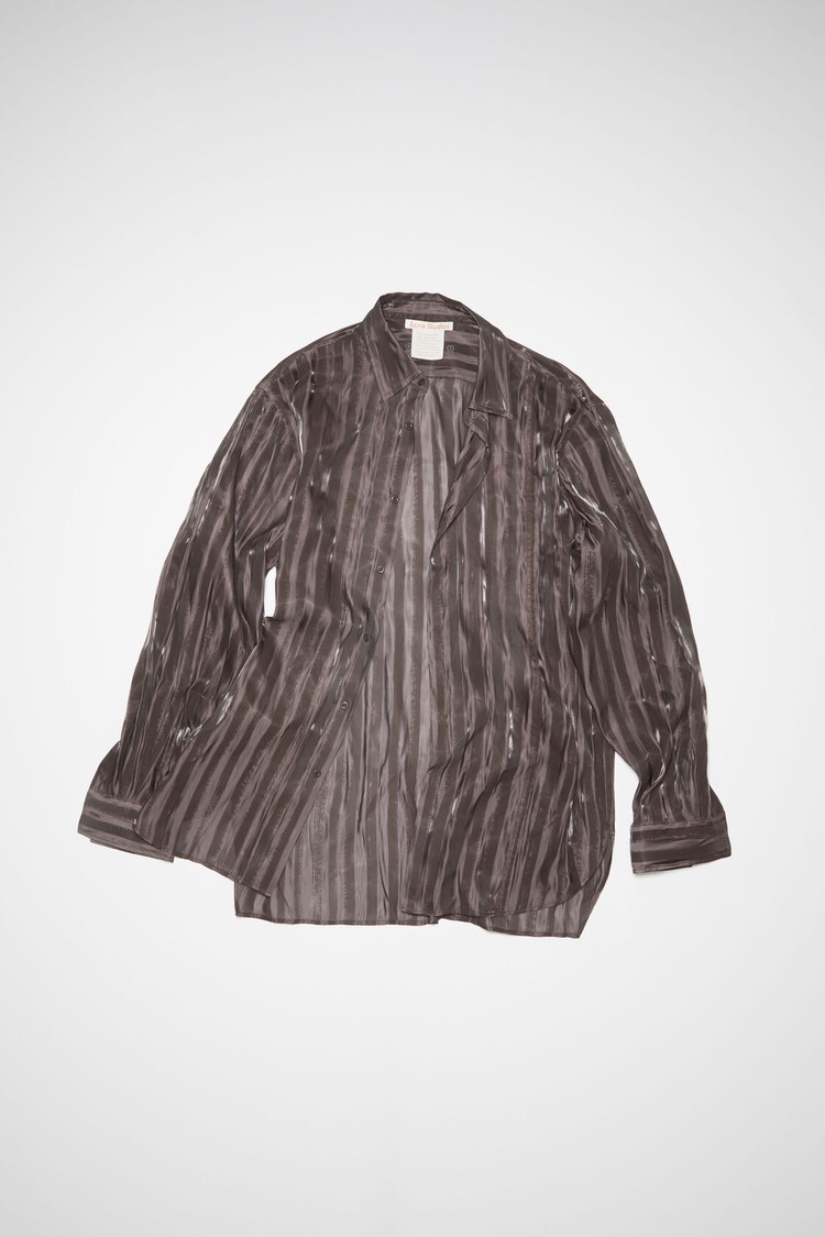 Brown Acne Studios Stripe Button-up Men\'s Shirts | GBQS-19047