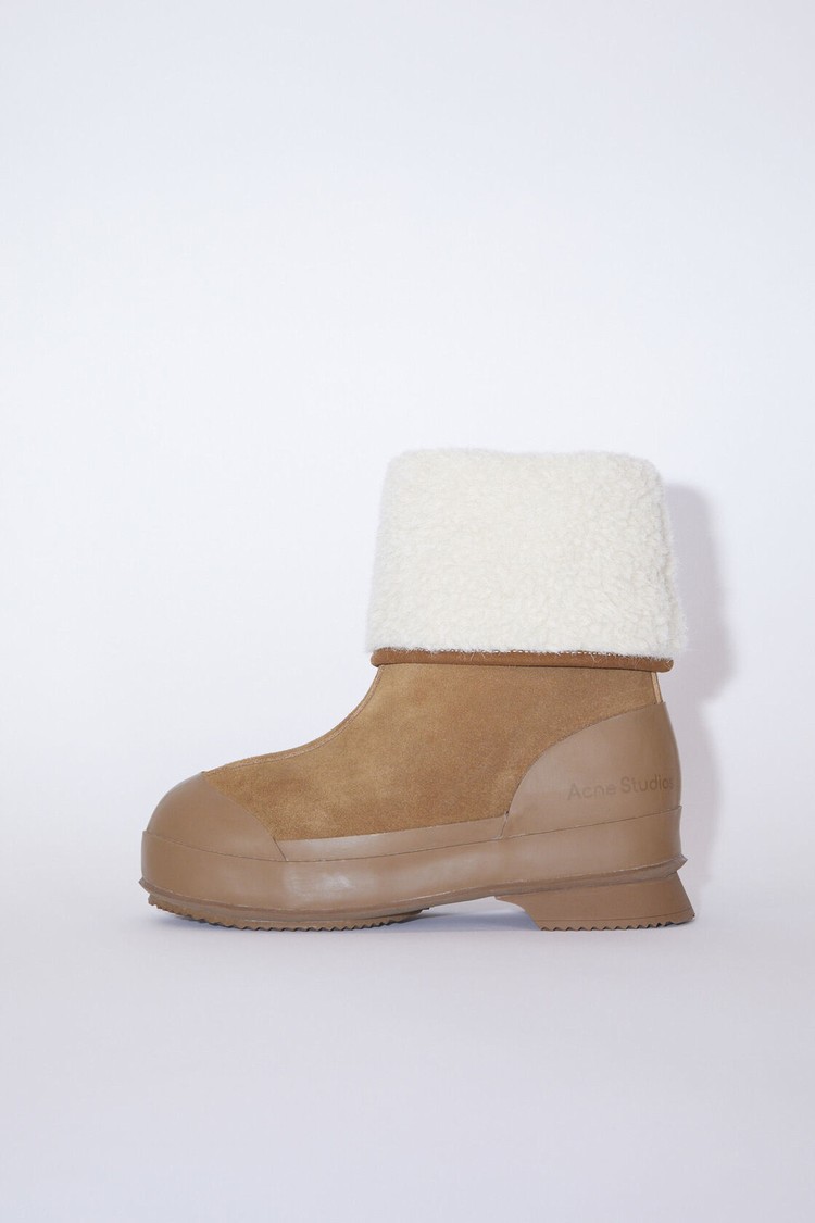 Brown / Beige Acne Studios Reversible Women's Ankle Boots | FYAJ-83192