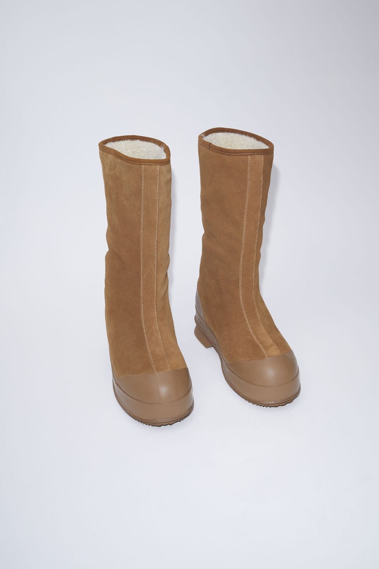 Brown / Beige Acne Studios Reversible Women's Ankle Boots | FYAJ-83192