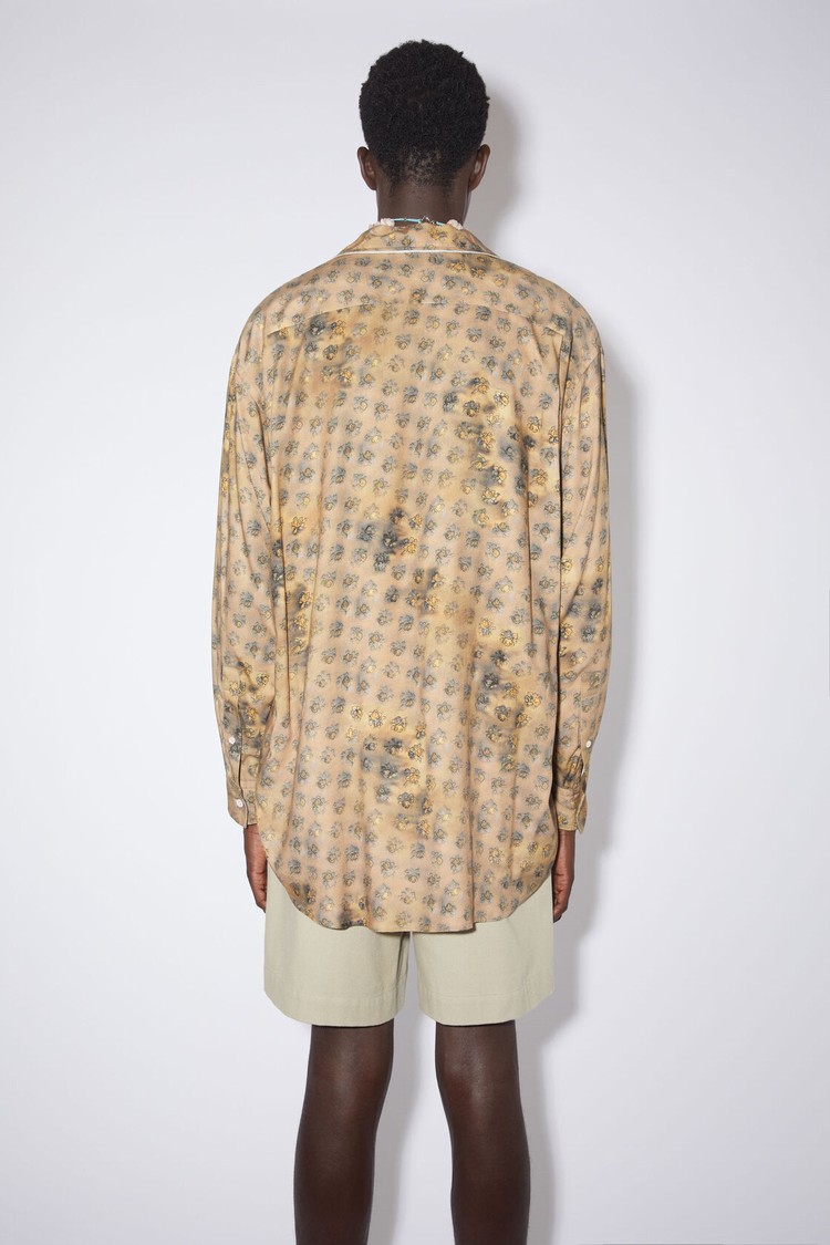 Brown / Beige / Yellow Acne Studios Printed Button-up Men's Shirts | SRJV-40129