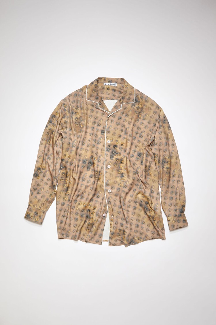 Brown / Beige / Yellow Acne Studios Printed Button-up Men's Shirts | SRJV-40129