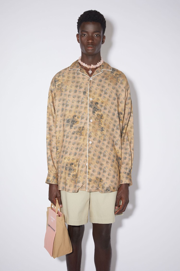 Brown / Beige / Yellow Acne Studios Printed Button-up Men\'s Shirts | SRJV-40129