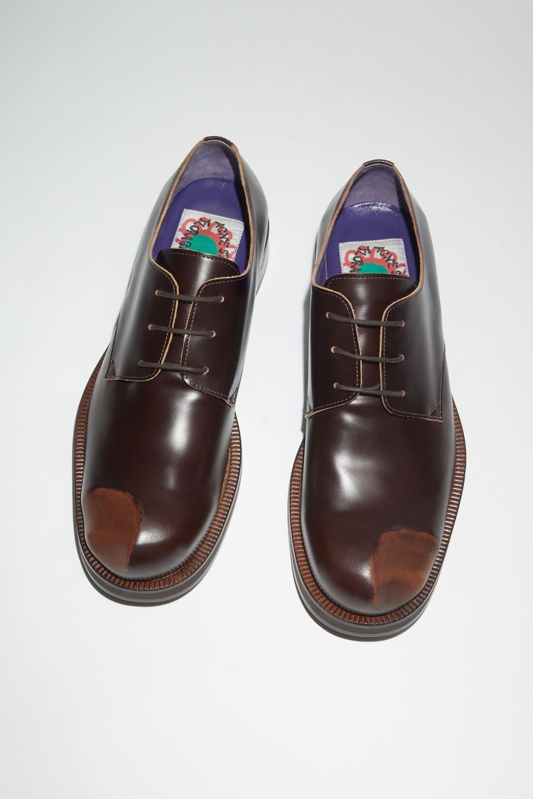 Brown / Brown Acne Studios Leather Men's Derby Shoes | BLNI-18940