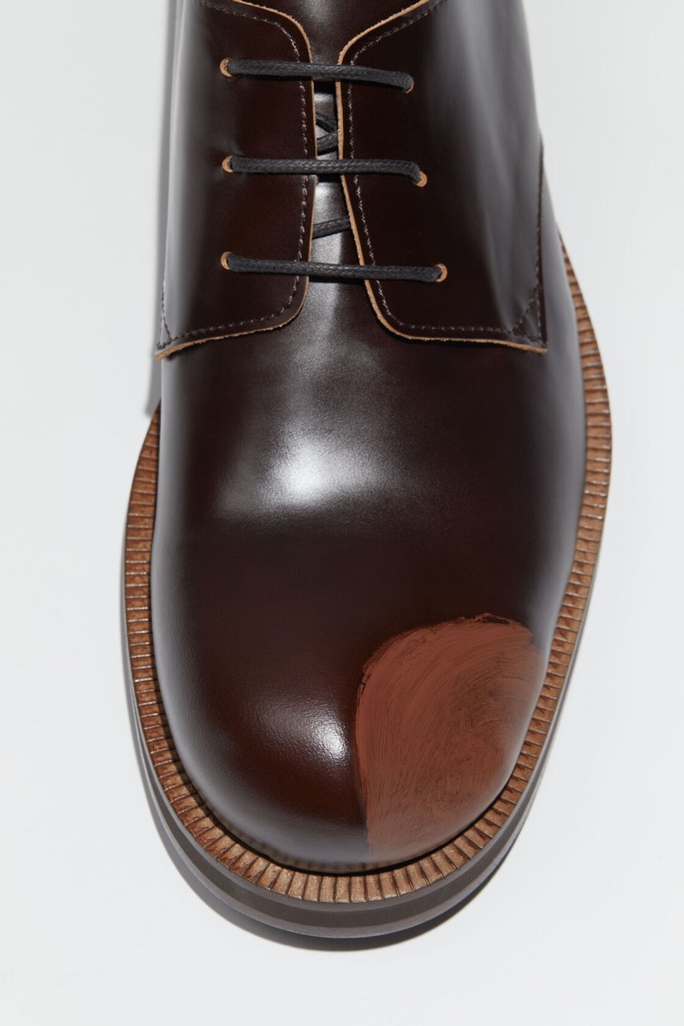 Brown / Brown Acne Studios Leather Men's Derby Shoes | BLNI-18940