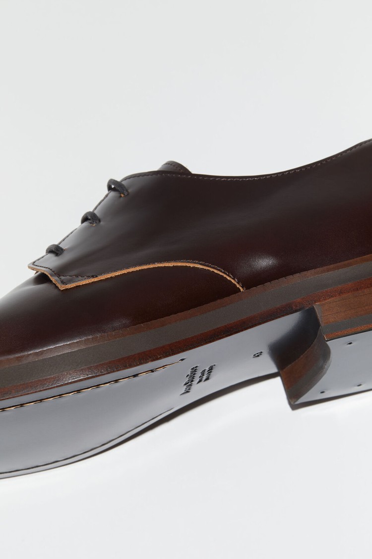 Brown / Brown Acne Studios Leather Men's Derby Shoes | BLNI-18940