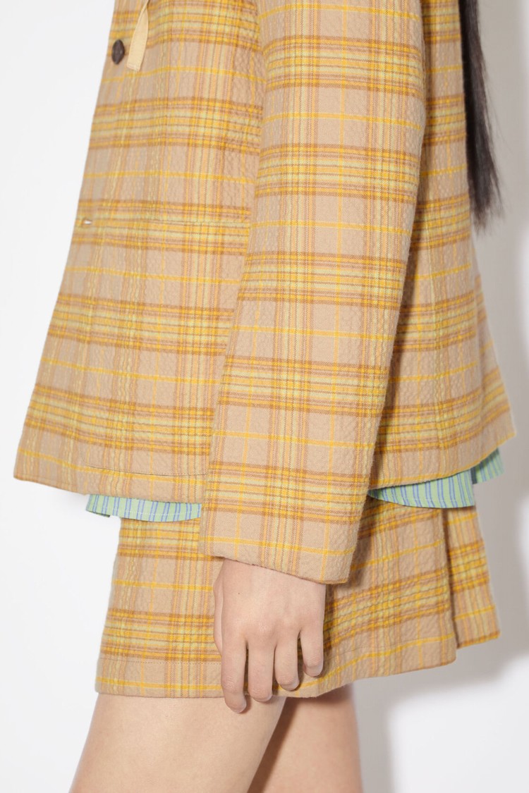 Brown / Orange Acne Studios Check Blazer Women's Coats | EKNC-32860