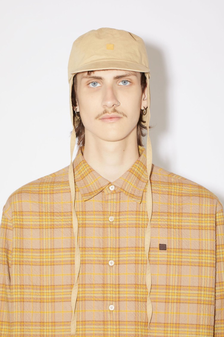 Brown / Orange Acne Studios Check Flannel Button-up Men's Shirts | OGTL-76821