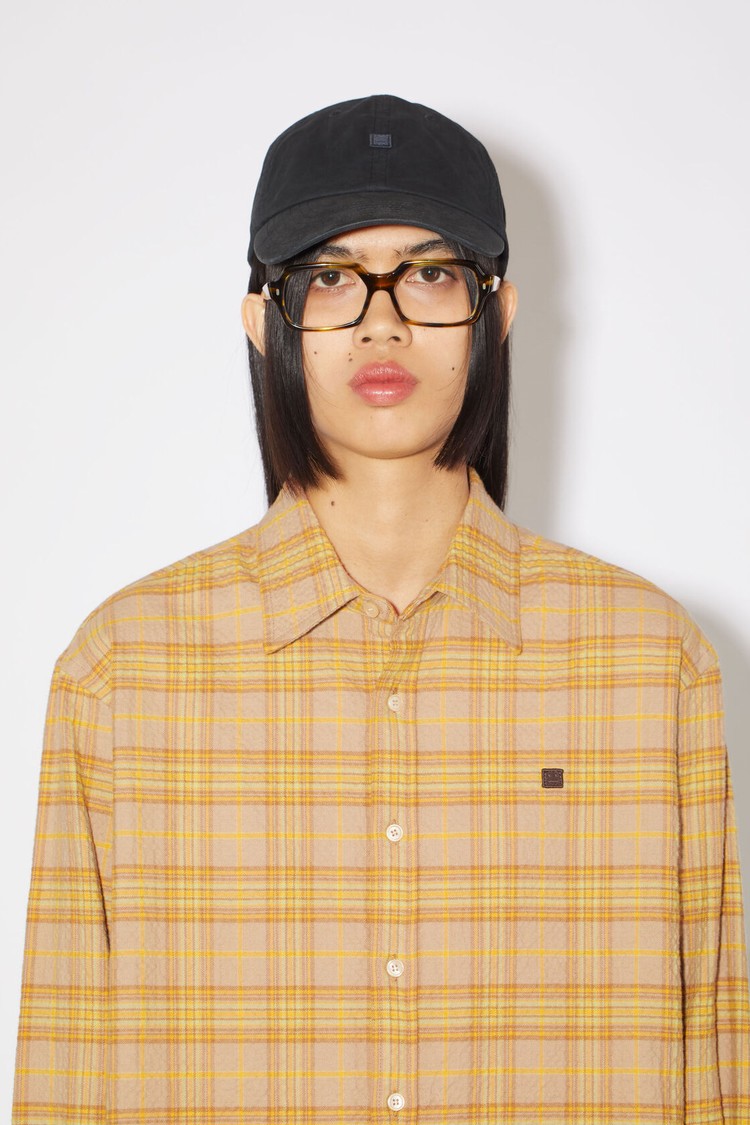 Brown / Orange Acne Studios Check Flannel Button-up Women's Shirts | RAUB-82319