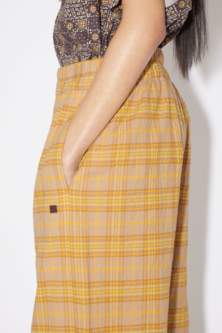 Brown / Orange Acne Studios Check Women's Trousers | QAEH-03192